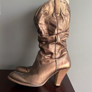 Jessica Simpson Gold Cowgirl Boots Size 8